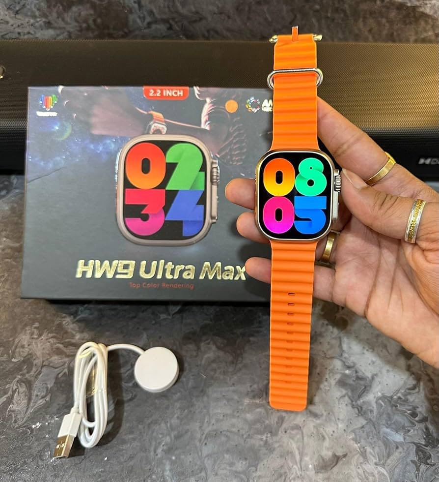WearFit HW9 Ultra Max Smart Watch – AMOLED Display & NFC Bluetooth Health Companion