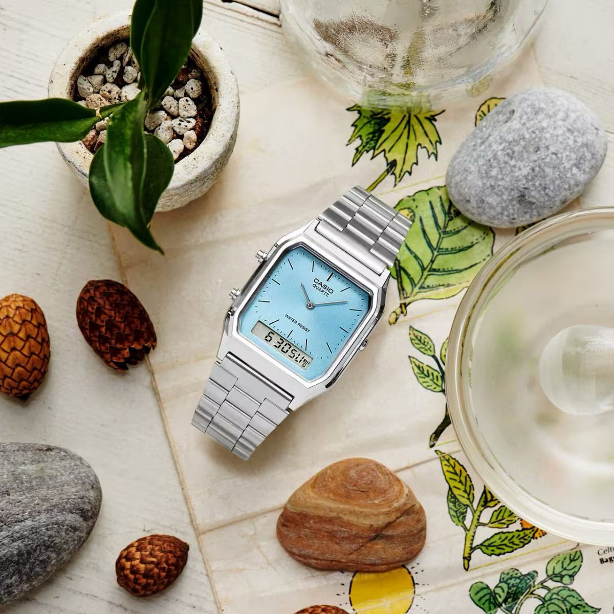 Casio Ice Blue AQ-230A-2A1MQY Dual Time