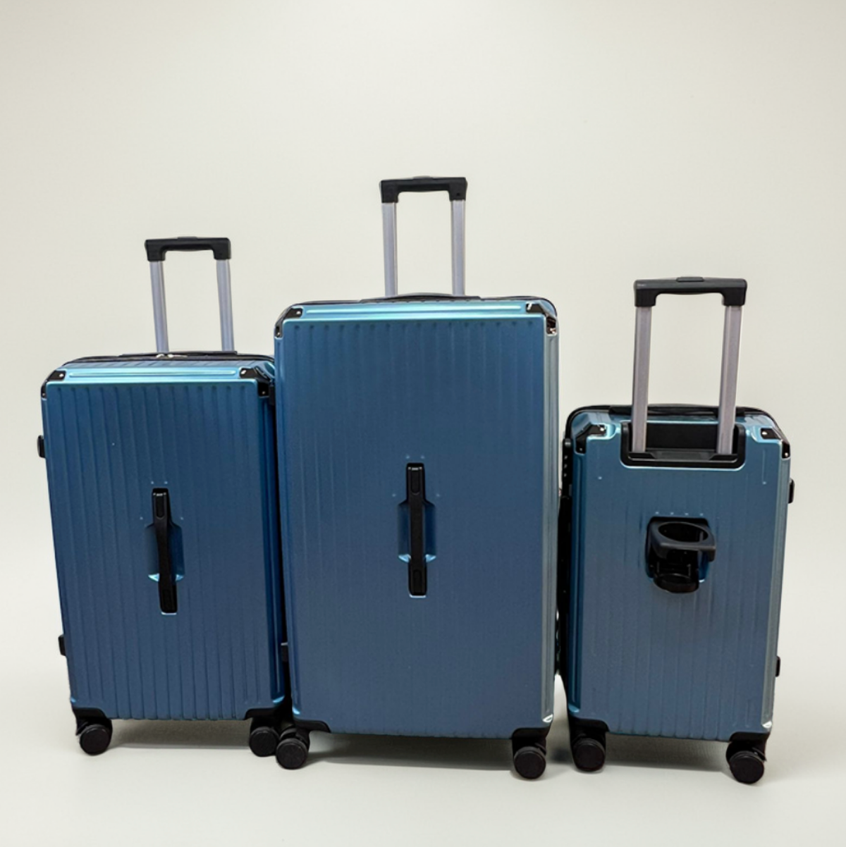 Unbreakable Blue Fiber Luggage Suitcase Set 2025 Design