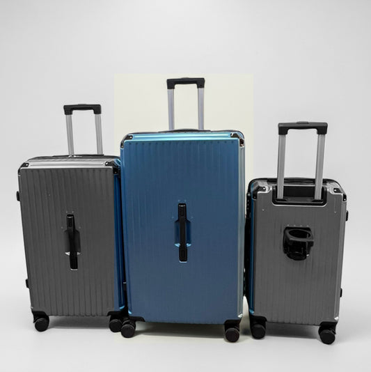Unbreakable Blue Fiber Luggage Suitcase Set 2025 Design