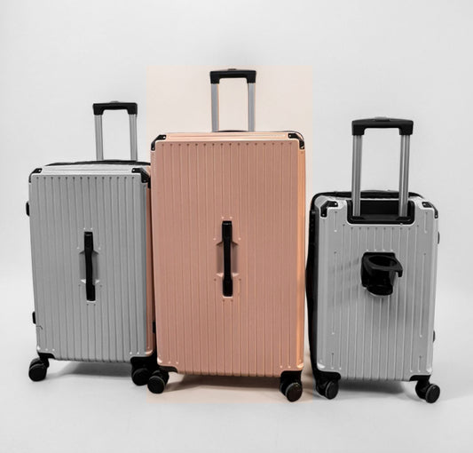 Unbreakable Cream Beige Colour Fiber Luggage Suitcase Set 2025 Design