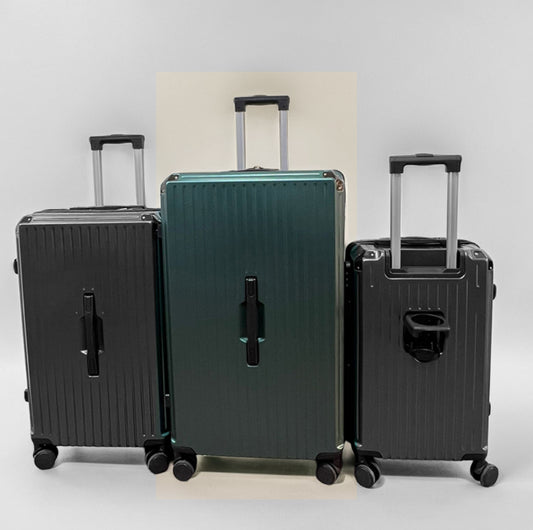 Unbreakable Green Colour Fiber Luggage Suitcase Set 2025 Design