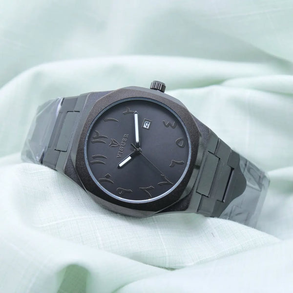 Viguer Black Watch Arabic Number Black Dial