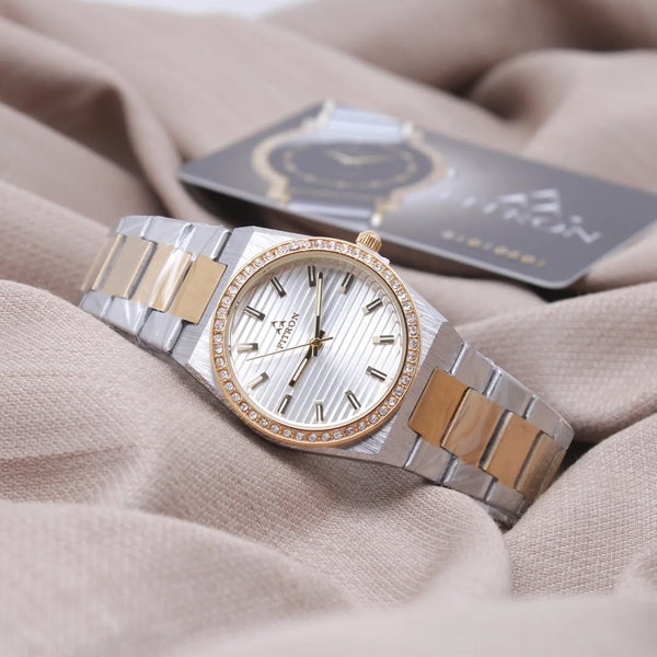 Fitron Two-tone Silver Dial Women’s Watch