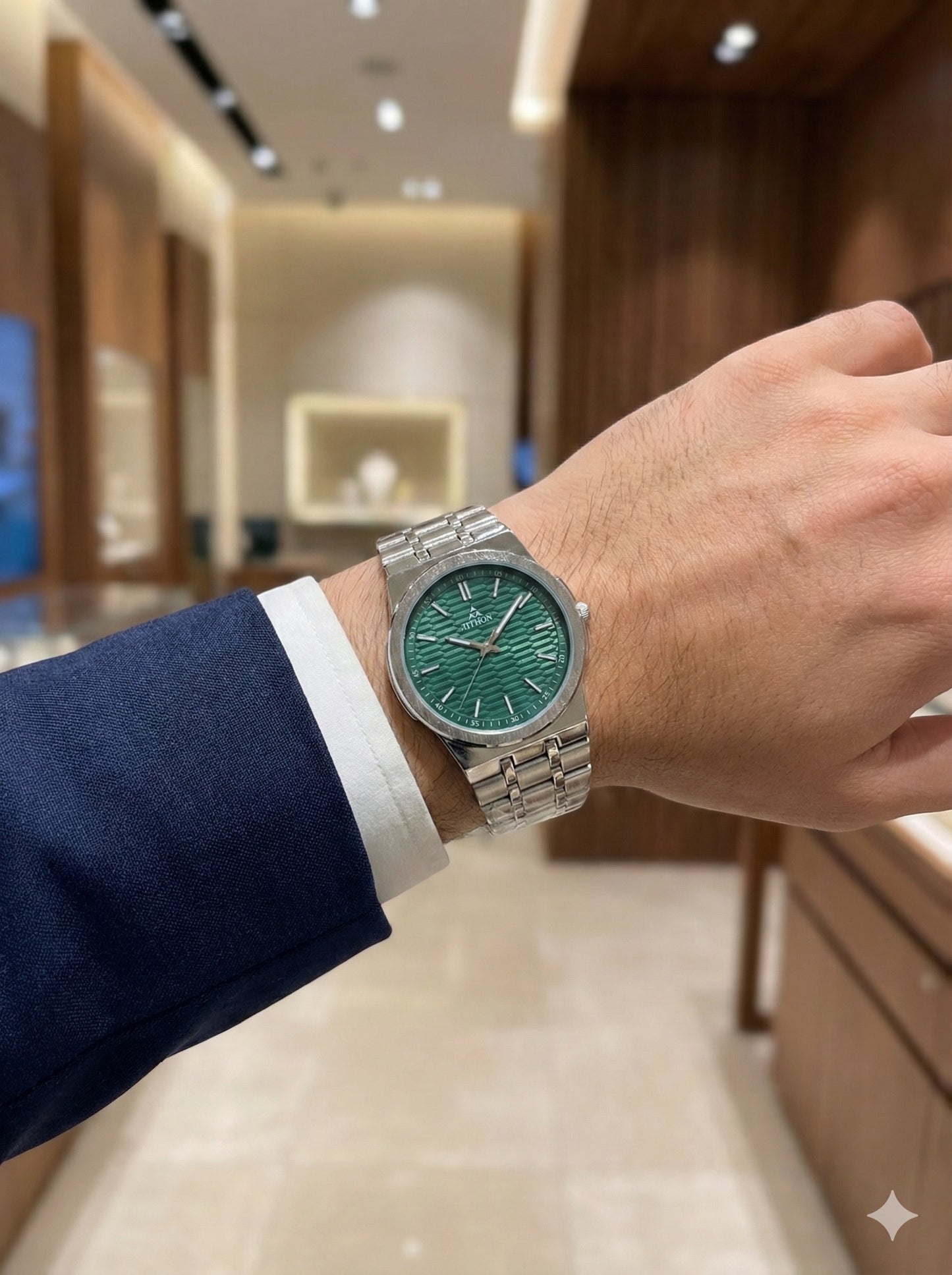 Fitron Green Dial Men Watch