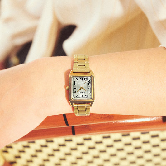 Casio Square Golden Female Watch LTP-V007G-9B