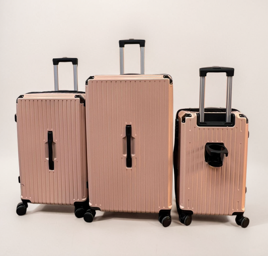 Unbreakable Cream Beige Colour Fiber Luggage Suitcase Set 2025 Design