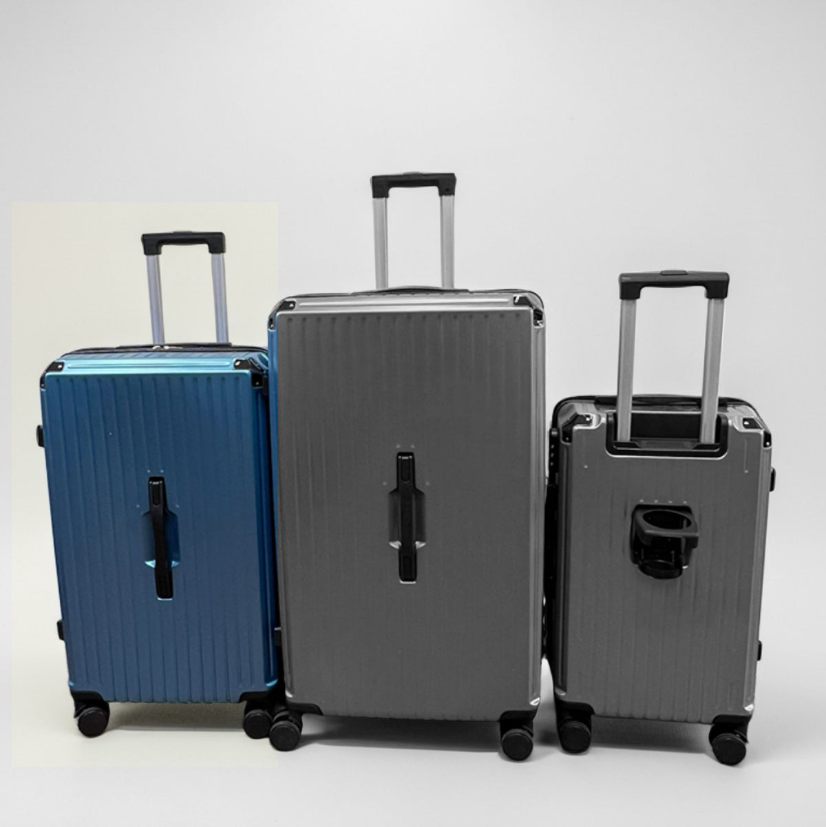 Unbreakable Blue Fiber Luggage Suitcase Set 2025 Design