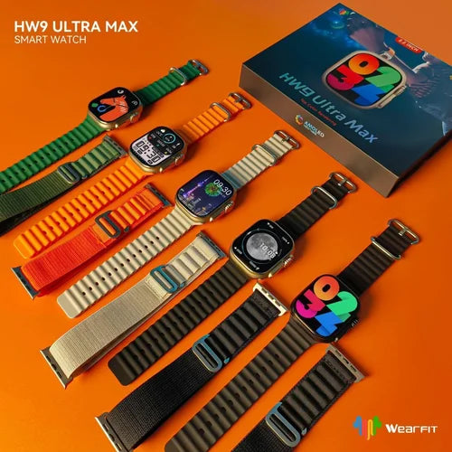WearFit HW9 Ultra Max Smart Watch – AMOLED Display & NFC Bluetooth Health Companion